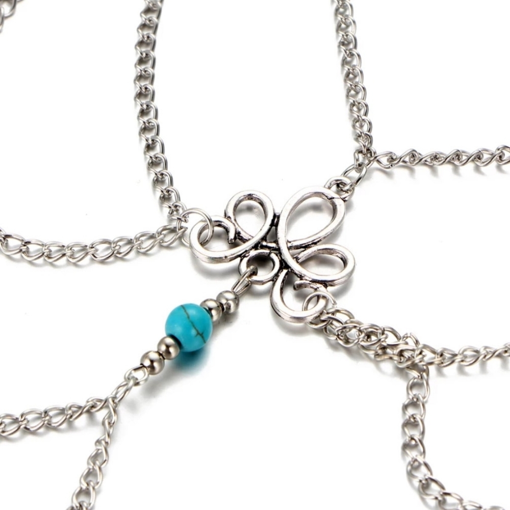 🎀Boho Style Turquoise Chain Anklet - Picture 4 of 6